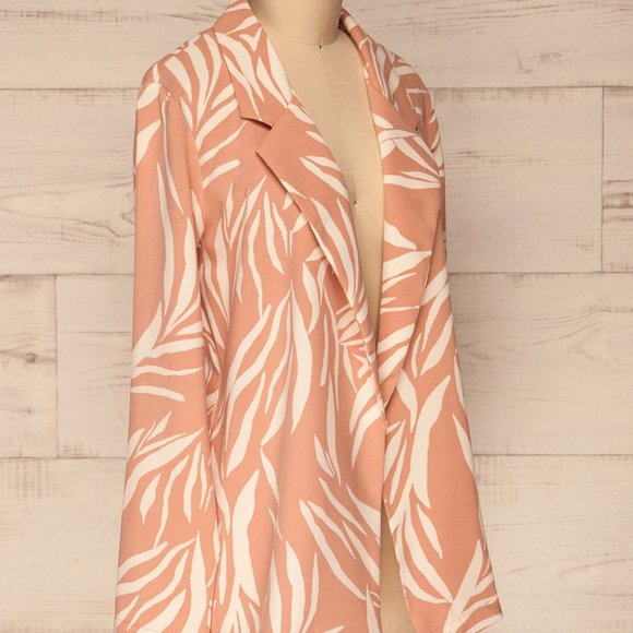 NWT Lush Dusty Rose Palm Leaf Blazer - Picture 5 of 11
